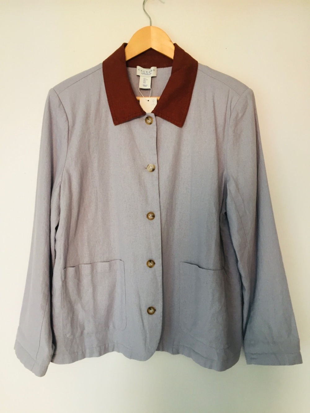 Calypso St. Barth Linen Blend Women's Jacket, light-blue, Size Large